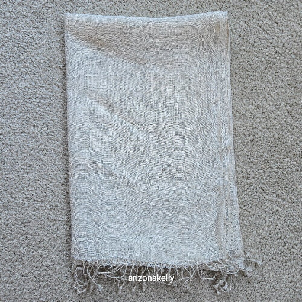 Natural Linen Unbleached Flax Scarf